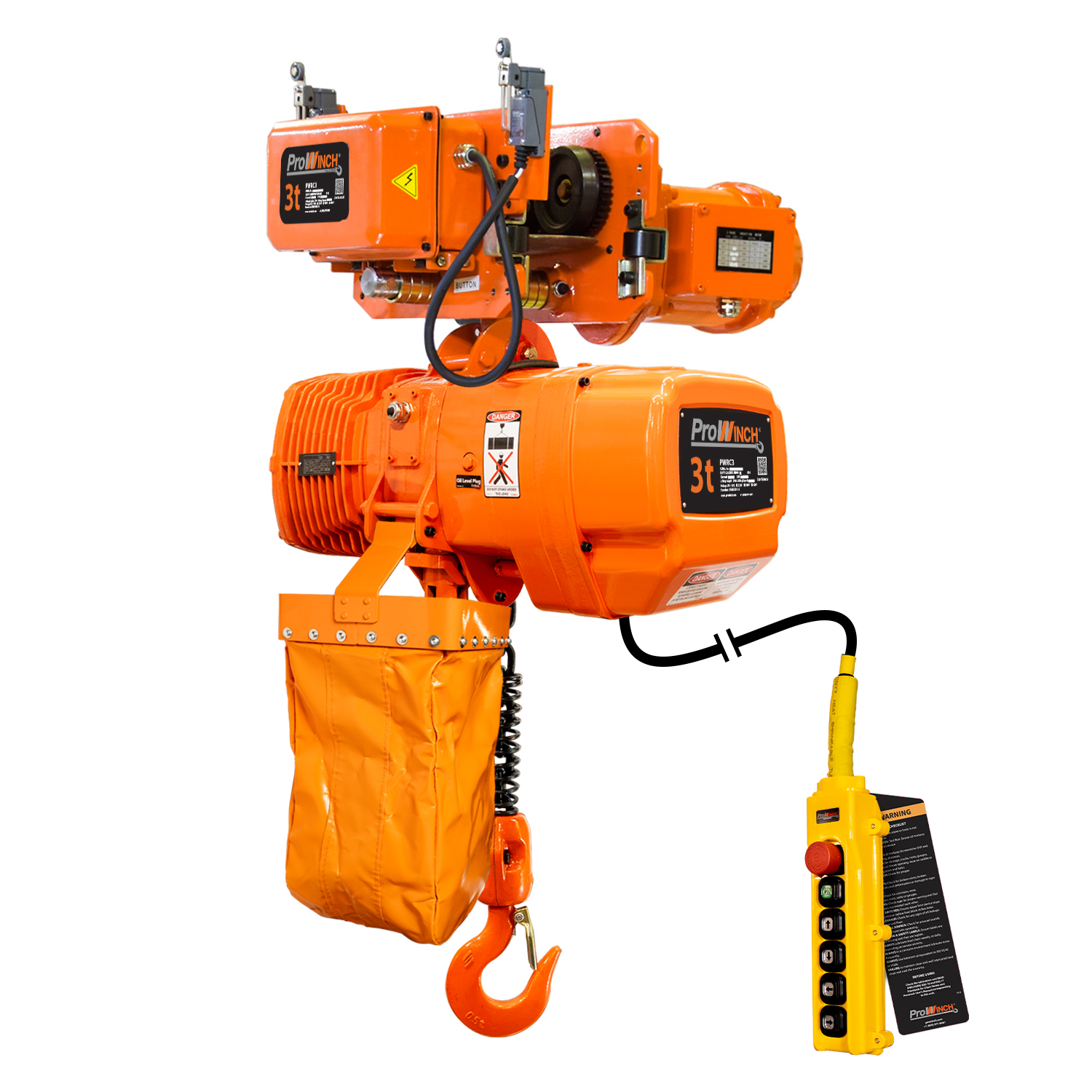 Tecle Cadena Con Carro Electrico 3 Tons 3 Fases 9 Metros 1 Speed Heavy 